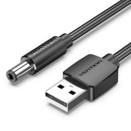Cable de alimentación Vention CEYBF USB-A a DC 5.5mm 1m Negro 5V 3A