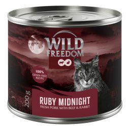 Wild Freedom Adult "Red" 6 x 200 g - receta sin cereales - Ruby Midnight - Cerdo, ternera y conejo