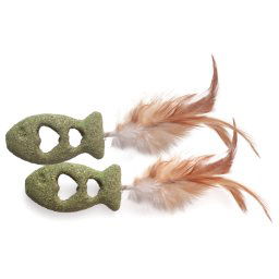 Pez con pluma Aumüller juguete para gatos - Set de 2