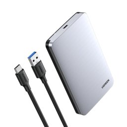 Caja Disco Duro 2.5″ Ugreen 70498 Aluminio SATA USB Tipo C Gris Capacidad 6TB
