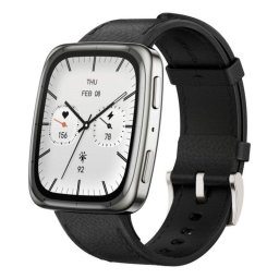 Amazfit Active 2 Square Premium NFC Smartwatch 1.75" AMOLED Zafiro GPS Plata con 2 Correas