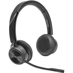 Auriculares Poly inalámbricos DECT y Bluetooth con micrófono retráctil y certificación Teams negro