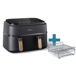 Freidora de aire Philips NA352/04 Doble Cesta 9L 2750W LED Rapid Air Cobre Gris