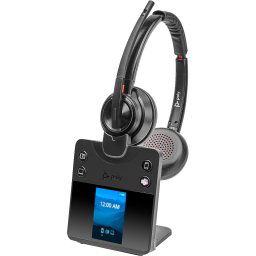 Auriculares Poly inalámbricos DECT y Bluetooth con Cancelación de Ruido, Micrófono y Negro