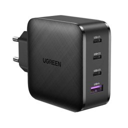 Cargador Ugreen CD224 65W 3xUSB-C 1xUSB-A GaN Carga Rápida Universal Negro