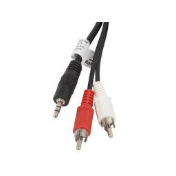 Cable de audio Lanberg CA-MJRC-10CC-0050-BK 3,5mm Macho a 2 x RCA Macho 5m Negro