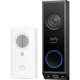 Videoportero Eufy Security E340 doble cámara 2K Full HD visión nocturna a color batería/AC FOV 160º negro almacenamiento local 128GB