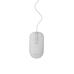 Ratón Gembird con cable 1200 DPI 4 botones ambidiestro USB plata/blanco