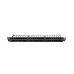 Patch Panel Lanberg PPU6-1048-B 1U 48 Puertos Cat6 Blindado Metal Negro