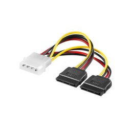 Cable de alimentación Ewent EC1500 Molex 4 pin a 2x SATA 15 pines 0.13m