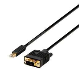 Adaptador de cable Aisens A125-0362 Mini DisplayPort a VGA 2m oro 24K negro