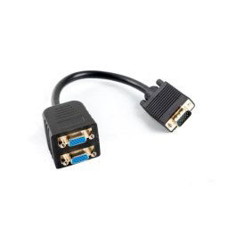 Adaptador VGA Lanberg AD-0020-BK 0.2m Macho a 2x VGA Hembra Negro