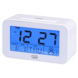 Reloj despertador digital Trevi SLD 3P50 blanco 12/24h LCD retroiluminado portátil