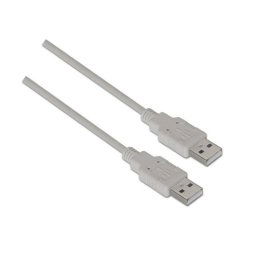 Cable USB 2.0 Aisens A101-0021 1m Tipo A Macho-Macho Beige 60Mbps RoHS 2.5W
