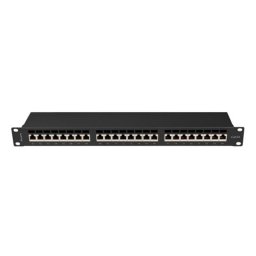 Patch Panel Lanberg PPSA-1024-B Cat6a F/UTP 24 Puertos Montaje en Bastidor 1U Negro