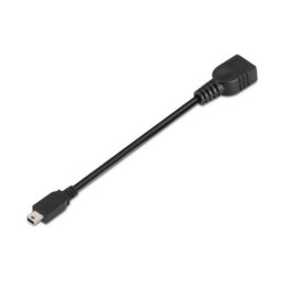 Cable USB OTG AISENS A101-0033 Mini-USB B Macho a USB A Hembra 15cm Negro