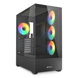 Torre Sharkoon AK6 RGB ATX Vidrio Templado 4x Ventiladores ARGB Negra BTF Ready