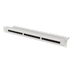 Patch panel Lanberg PPU6-1124-S Cat6 1U 24 Puertos Acero Gris Baja Pérdida