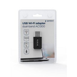 Adaptador USB WiFi Gembird AC1300 Dual Band USB 3.0 867 Mbps 2x2 Negro
