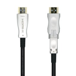Cable HDMI AISENS A148-0510 2.0 AOC 15m Desmontable 4K@60Hz Fibra Óptica Cobre Negro