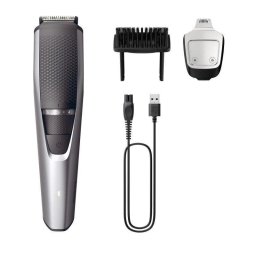 Barbero Philips BEARDTRIMMER Series 3000 BT3239/15 Cuchillas Autoafilables Lift & Trim Batería 90min Negro/Plata