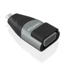 Adaptador USB-C a VGA AISENS A109-0863 Aluminio Gris Resolución 1920x1200 Plug&Play