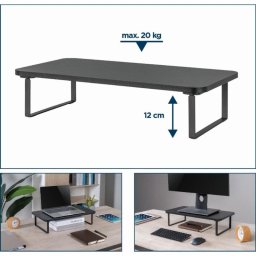 Soporte monitor/portátil Gembird MS-TABLE-03 independiente compacto hasta 20 kg negro
