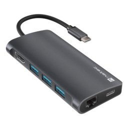 Hub USB-C NATEC NMP-2162 Alámbrico 100 W Ethernet 100/1000 Mbit/s SD/MicroSD Gris
