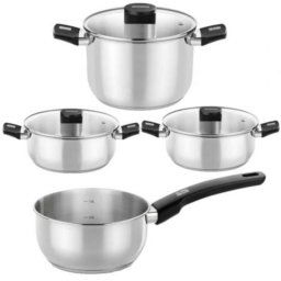 Batería de Cocina Monix Elite M240001 Acero Inoxidable Inducción 4 piezas