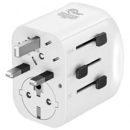 Adaptador Universal de Viaje Muvit For Change MCADP0006 2xUSB-A USB-C 15W Compatibilidad Mundial