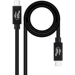 Cable USB-C Nanocable 10.01.5001 USB4 Gen3x2 40Gbps 240W 1m Negro Power Delivery Thunderbolt