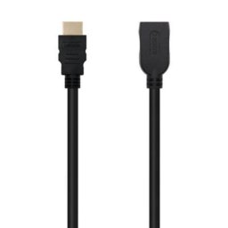 Cable HDMI Nanocable 10.15.1012 2m 18Gbps 4K UHD HDR 3D Macho a Hembra Chapado en Oro Negro