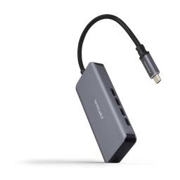 Hub Nanocable 4 puertos USB-C 5Gbps modelo 10.16.4504 aluminio 10cm gris Plug & Play