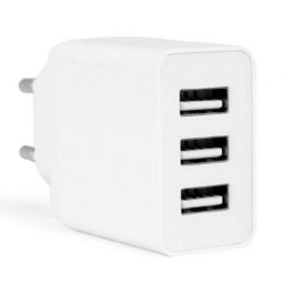 Cargador de pared Orbegozo EN 1100 17W 3xUSB Protección sobrecarga compacto