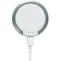 Cargador inalámbrico Muvit MCWIR0003 W114-R MagSafe 15W Qi USB-C Cable 1m Soporte Blanco