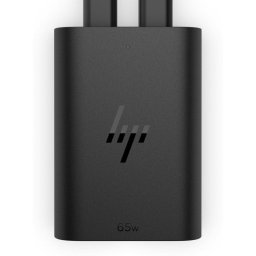 Cargador portátil HP USB-C GaN 65W carga rápida doble puerto compacto negro