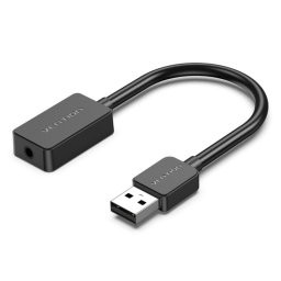 Tarjeta de Sonido Vention CDZB0 USB Macho 16 Bit 1x Jack 3.5mm 0.15m Negro
