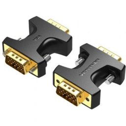 Adaptador VGA Vention DDEB0 Macho a Macho Chapado en Oro 1080P PVC Negro