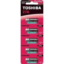 Pila alcalina Toshiba 27A 12V pack 5 unidades alta duración dispositivos electrónicos