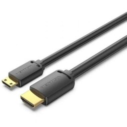 Cable HDMI 4K Vention AGHBG 3m Chapado en Oro HDMI Macho a Mini HDMI Macho Negro