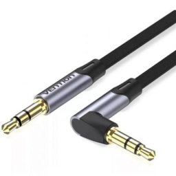 Cable estéreo Vention BANHH Jack 3.5mm macho a Jack 3.5mm macho 2m gris codos 90º