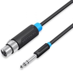 Cable Estéreo Vention BBEBI Jack 6.35mm TRS Macho a XLR Hembra 3m Blindado Negro