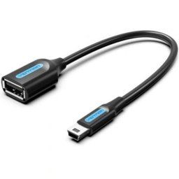 Cable USB OTG Vention CCTBB Mini-B macho a A hembra 480Mbps 15cm negro