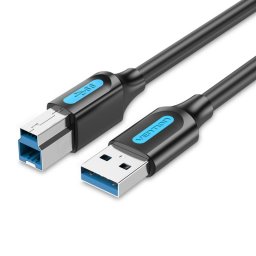 Cable USB Vention COOBH USB 3.0 A a B 2m 5Gbps Negro cobre OFC 2A