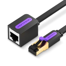 Cable de Red RJ45 Alargador Vention ICBBI Cat7 3m UTP 30AWG Chapado en Oro Negro