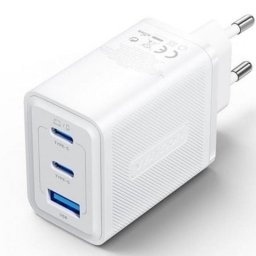 Cargador GaN Vention FERW0-EU 65W 2x USB-C 1x USB-A Blanco Carga Rápida Multi-dispositivo