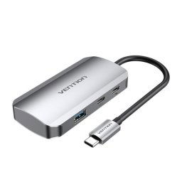 Hub USB-C Vention 5 puertos 5Gbps modelo TNDHB con Power Delivery 100W