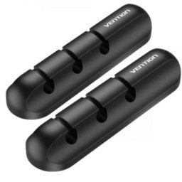 Organizador de cables Vention KBTB0 Pack 2 unidades 3 puertos silicona negro