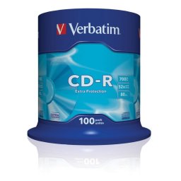 CD Verbatim Extra Protection 700MB 52x 100 Unidades Superficie Blanca
