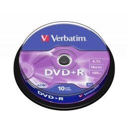 DVD+R Verbatim Matt Silver 4,7GB 16x Eje 10 unidades